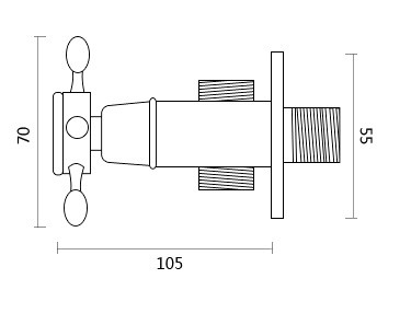 Van góc bằng đồng Kanly GCV12