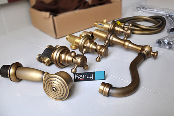 Bộ sen tắm gắn bồn bằng đồng Kanly GCB08