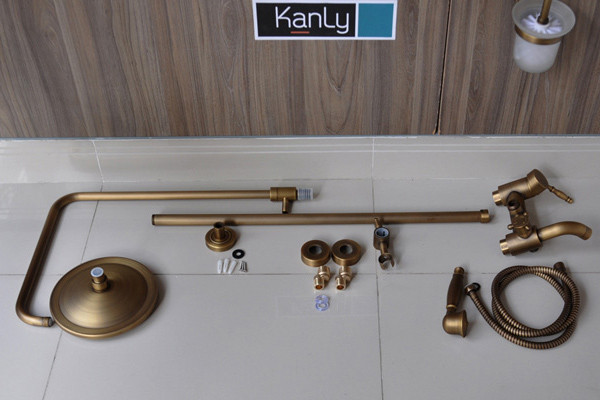 Bộ sen tắm cây đứng nóng lạnh bằng đồng Kanly GCS18