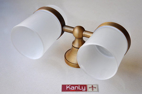 Giá để cốc đôi bằng đồng Kanly GCK08