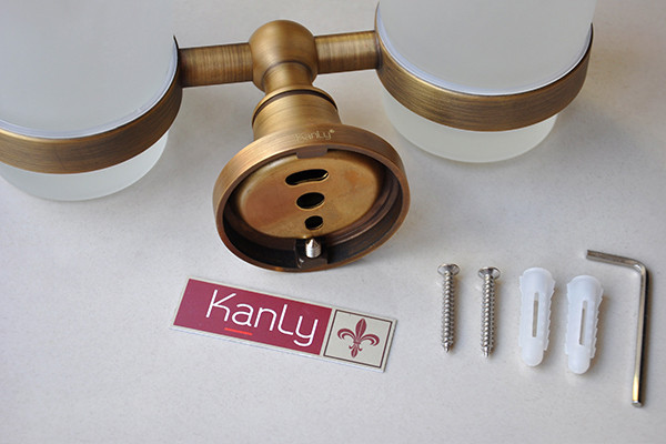 Giá để cốc đôi bằng đồng Kanly GCK08