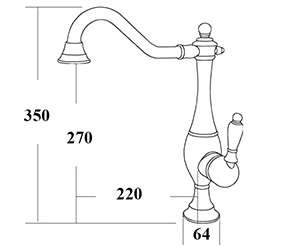 Vòi rửa bát nóng lạnh bằng đồng Kanly GCC04