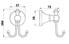Móc áo đơn bằng đồng Kanly GCK01U