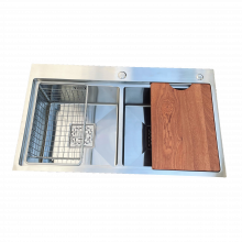 Chậu rửa chén 2 hố kèm rổ inox HITA HDS8248 82x48cm