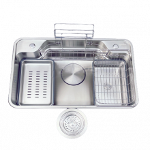 Chậu rửa chén 1 hố kèm bộ khay rổ HITA HDXLG8050T-FULL 80x50cm