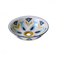 Chậu lavabo đặt bàn Kanly sứ hoa văn SU403