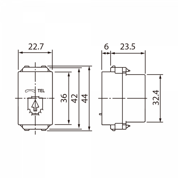 Ổ cắm điện thoại 4 cực dòng WIDE-W Panasonic WEV2364