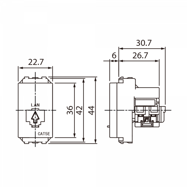 Ổ cắm mạng CAT5 dòng WIDE-W Panasonic WEV2488