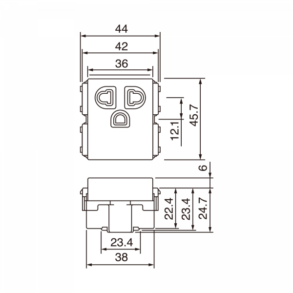 Ổ cắm đơn 3 chấu có màn che và dây nối đất dòng WIDE-W Panasonic WEV1181