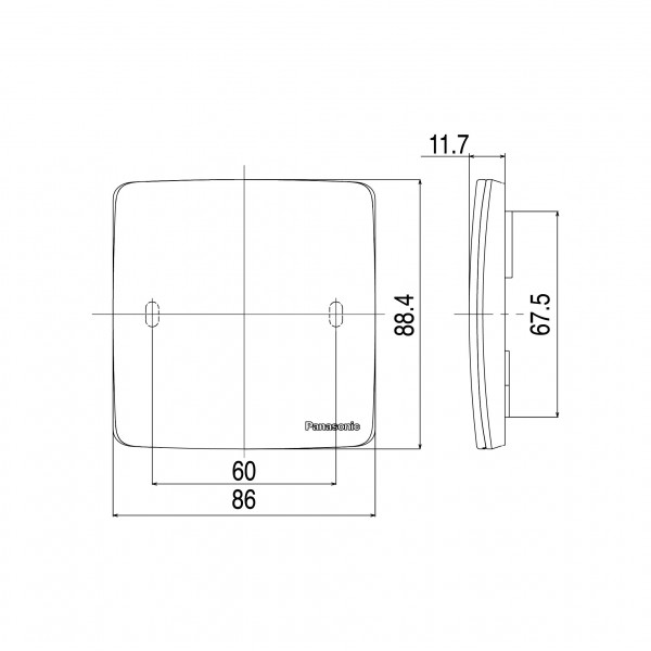 Mặt kín đơn vuông dòng Minerva Panasonic WMT6891