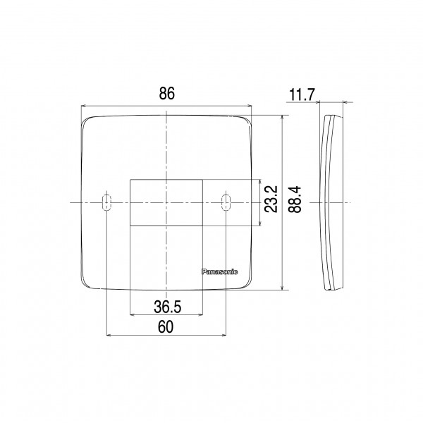 Mặt vuông 1 thiết bị dòng Minerva Panasonic WMT7811