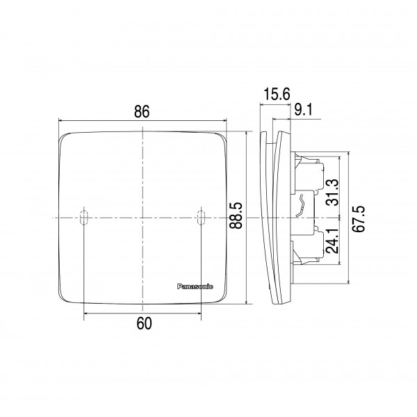 Bộ 1 công tắc đảo chiều dòng Minerva Panasonic WMT594