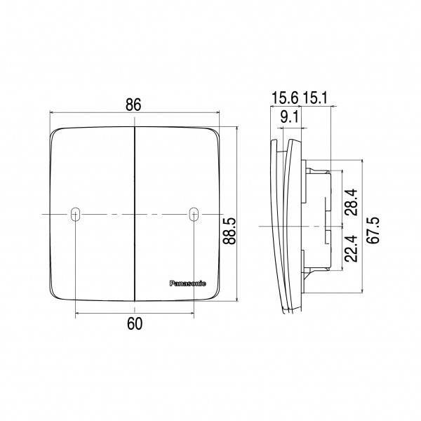 Bộ 2 công tắc 1 chiều dòng Minerva Panasonic WMT503