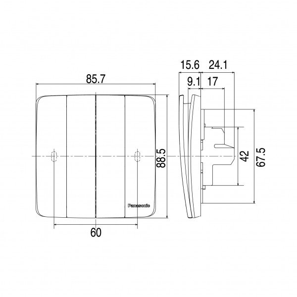 Bộ 4 công tắc 1 chiều dòng Minerva Panasonic WMT507