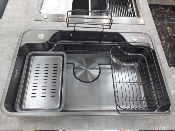 Chậu rửa chén 1 hố kèm bộ khay rổ HITA HDXLG8050D-FULL 80x50cm