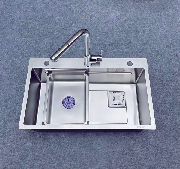 Chậu rửa chén 1 hố kèm khay HITA HDS7546T 75x46cm