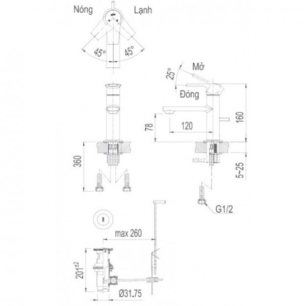Vòi chậu Inax LFV-7102S (LFV7102S)