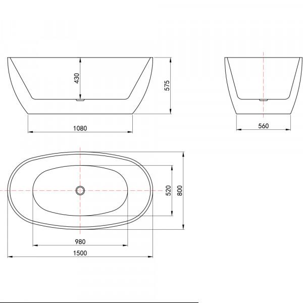Bồn tắm đặt sàn 1.5m MOWOEN MW8223-150