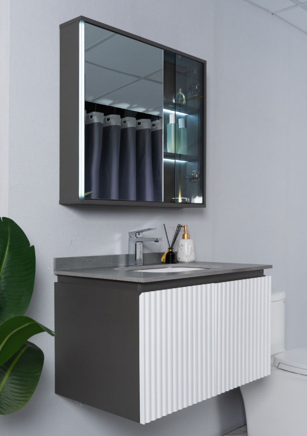 Bộ tủ chậu và tủ gương led size 800mm MOWOEN MW6620-80