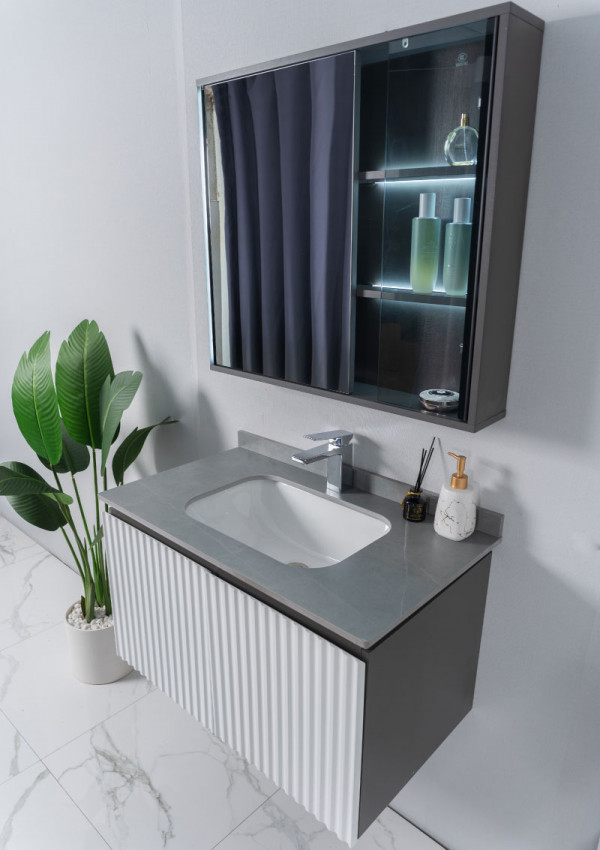 Bộ tủ chậu và tủ gương led size 800mm MOWOEN MW6620-80