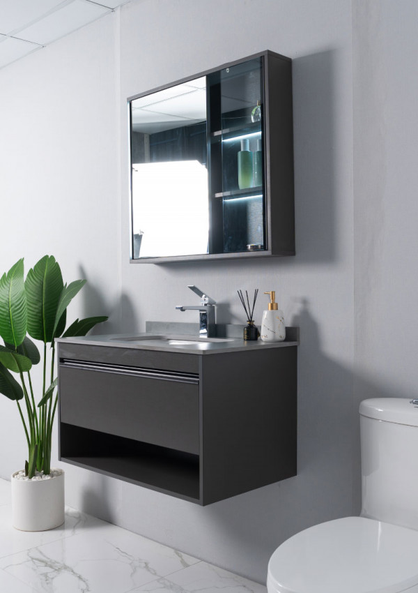 Bộ tủ chậu và tủ gương led size 800mm MOWOEN MW6618-80