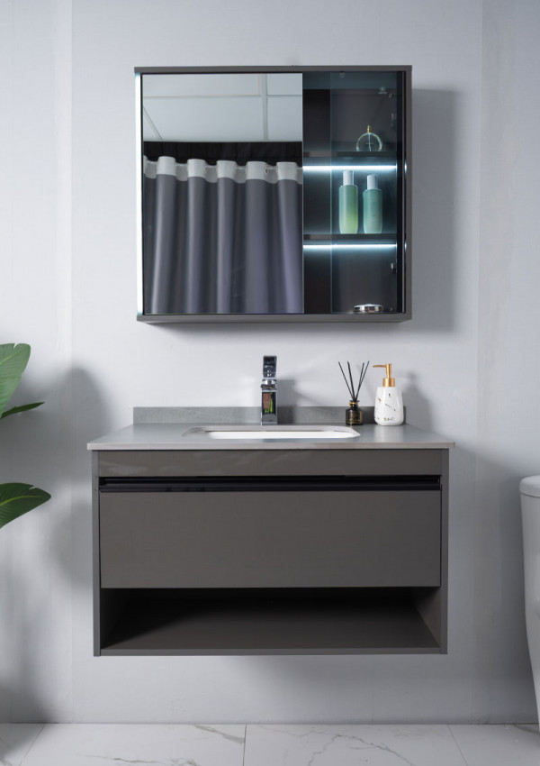 Bộ tủ chậu và tủ gương led size 800mm MOWOEN MW6618-80