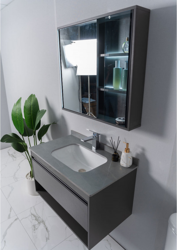 Bộ tủ chậu và tủ gương led size 800mm MOWOEN MW6618-80