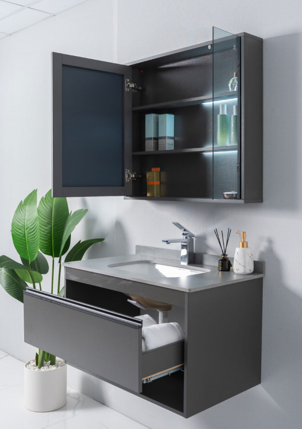 Bộ tủ chậu và tủ gương led size 800mm MOWOEN MW6618-80