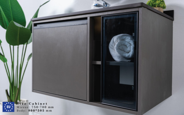 Bộ tủ chậu và tủ gương led size 800mm MOWOEN MW6635B-80
