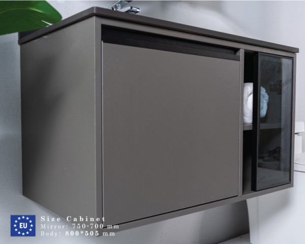 Bộ tủ chậu và tủ gương led size 800mm MOWOEN MW6635B-80