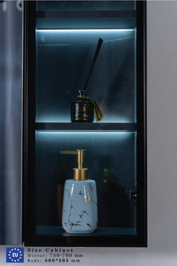 Bộ tủ chậu và tủ gương led size 800mm MOWOEN MW6635B-80