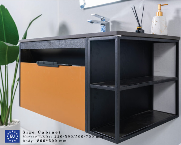 Bộ tủ chậu và tủ gương led size 800mm MOWOEN MW6622-80