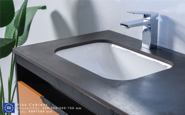 Bộ tủ chậu và tủ gương led size 800mm MOWOEN MW6622-80