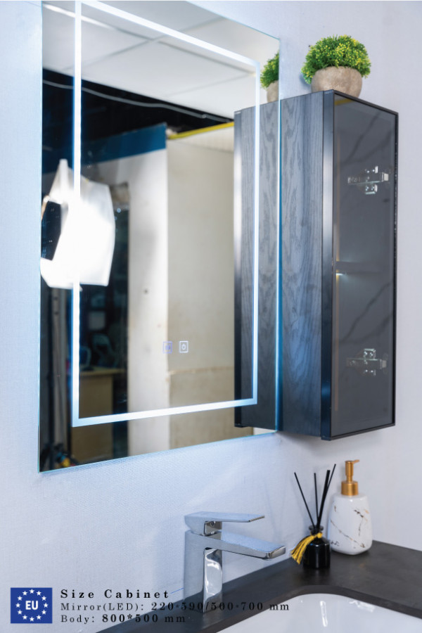 Bộ tủ chậu và tủ gương led size 800mm MOWOEN MW6622-80