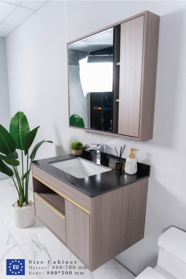 Bộ tủ chậu và tủ gương size 800mm MOWOEN MW6911-80