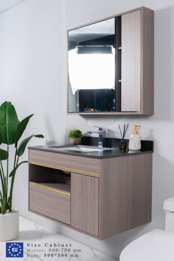 Bộ tủ chậu và tủ gương size 800mm MOWOEN MW6911-80