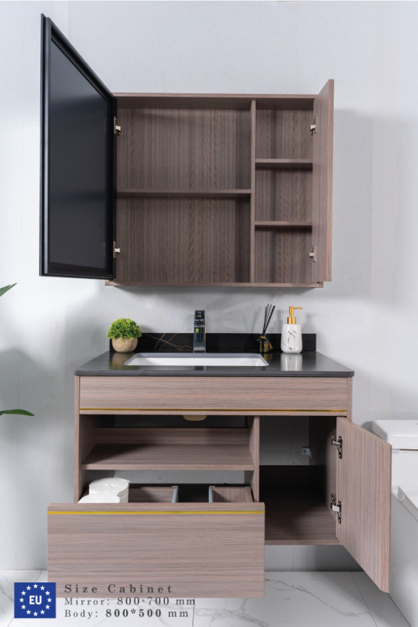 Bộ tủ chậu và tủ gương size 800mm MOWOEN MW6911-80