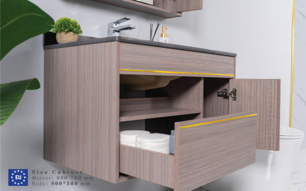 Bộ tủ chậu và tủ gương size 800mm MOWOEN MW6911-80
