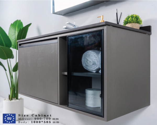 Bộ tủ chậu và tủ gương led size 1000mm MOWOEN MW6635B-100