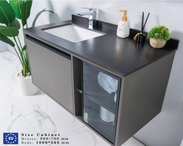 Bộ tủ chậu và tủ gương led size 1000mm MOWOEN MW6635B-100