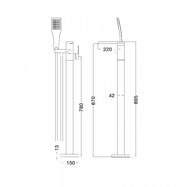 Bộ vòi sen xả bồn đặt sàn Carrot Series MOWOEN CARROT-FB0005