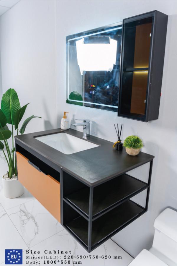 Bộ tủ chậu và tủ gương led size 1000mm MOWOEN MW6622-100