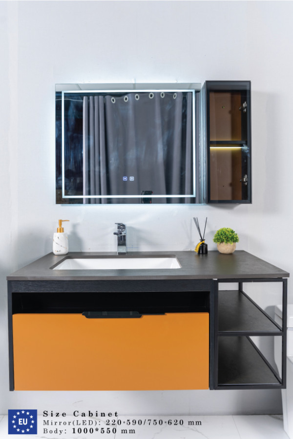 Bộ tủ chậu và tủ gương led size 1000mm MOWOEN MW6622-100