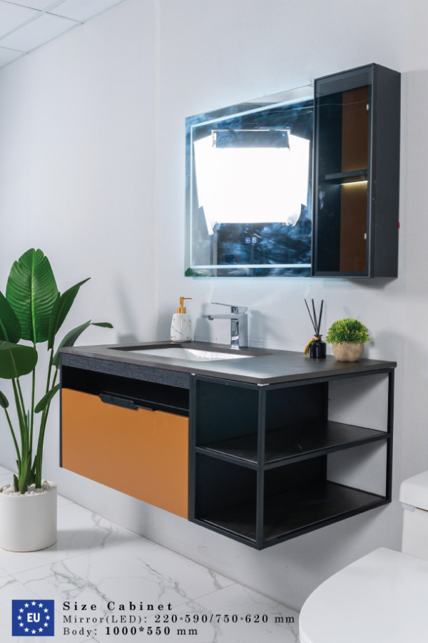 Bộ tủ chậu và tủ gương led size 1000mm MOWOEN MW6622-100