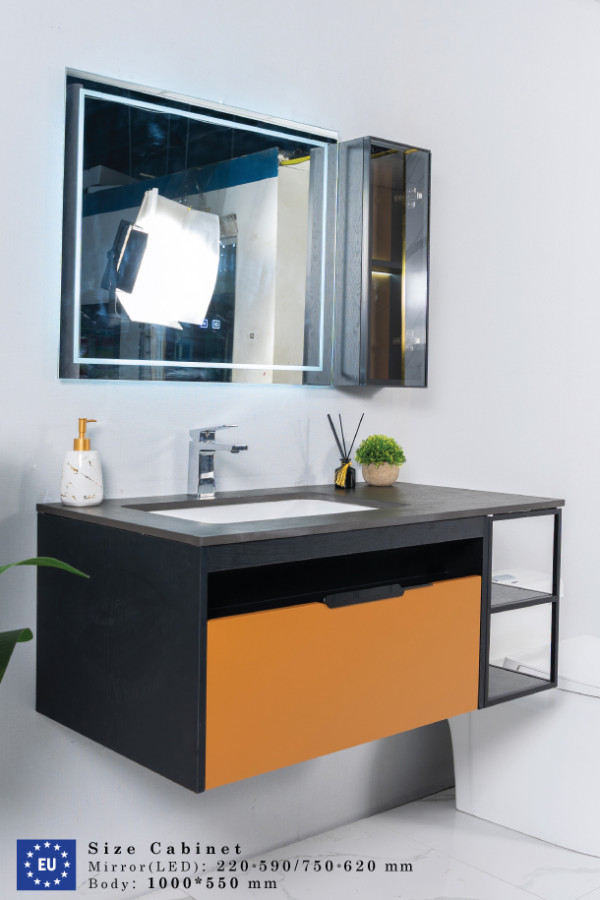 Bộ tủ chậu và tủ gương led size 1000mm MOWOEN MW6622-100
