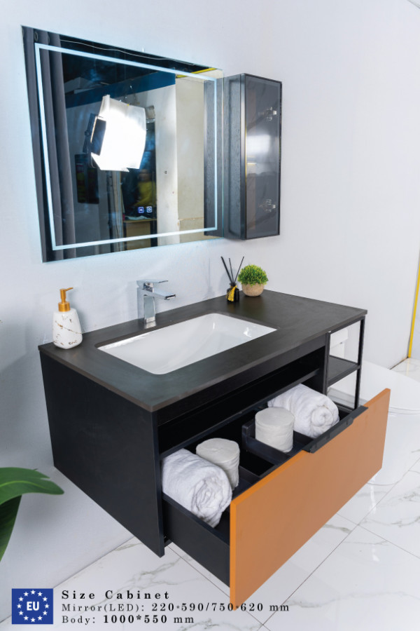 Bộ tủ chậu và tủ gương led size 1000mm MOWOEN MW6622-100