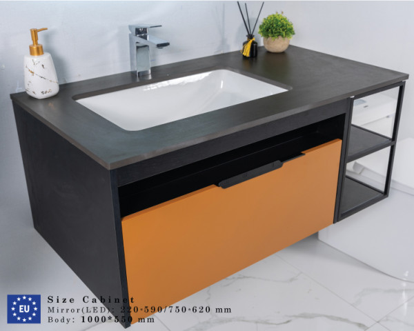 Bộ tủ chậu và tủ gương led size 1000mm MOWOEN MW6622-100