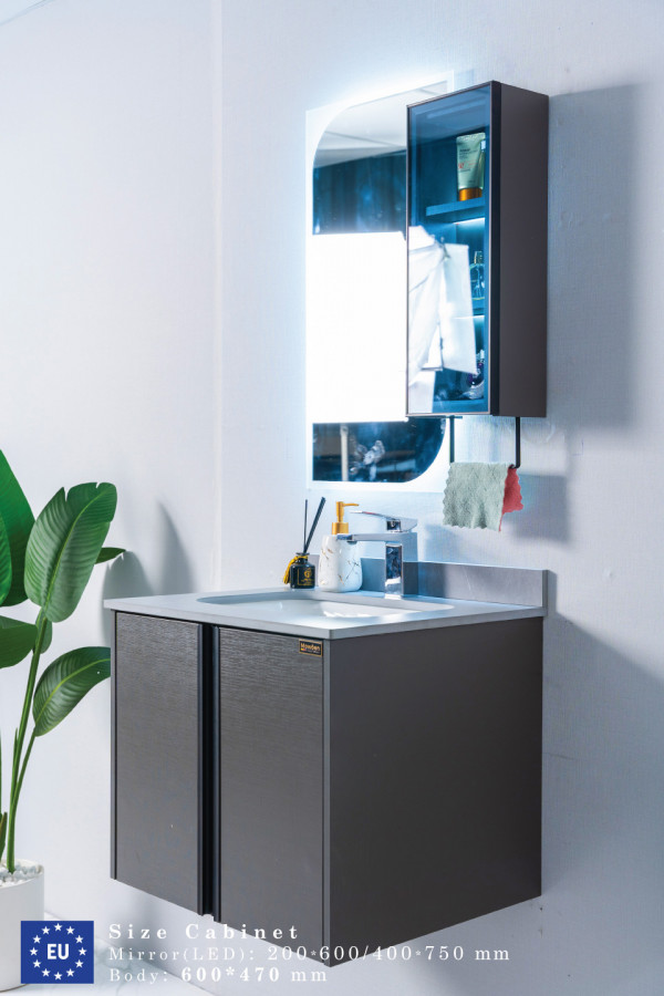 Bộ tủ chậu và tủ gương led size 600mm MOWOEN MW6602-60