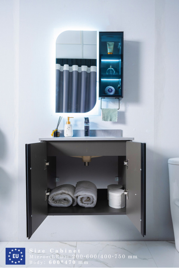 Bộ tủ chậu và tủ gương led size 600mm MOWOEN MW6602-60