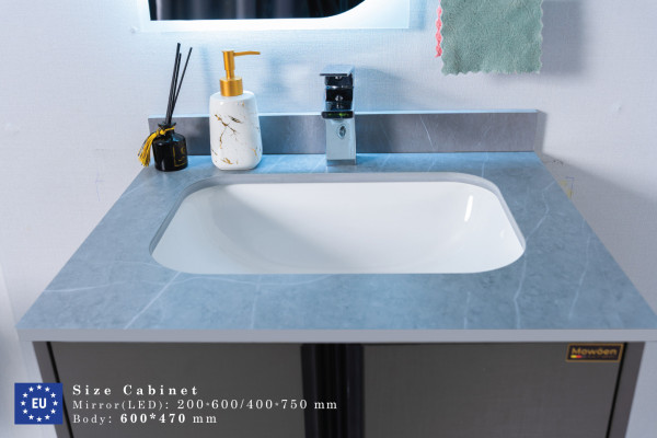 Bộ tủ chậu và tủ gương led size 600mm MOWOEN MW6602-60
